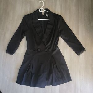 Black, short, suit romper